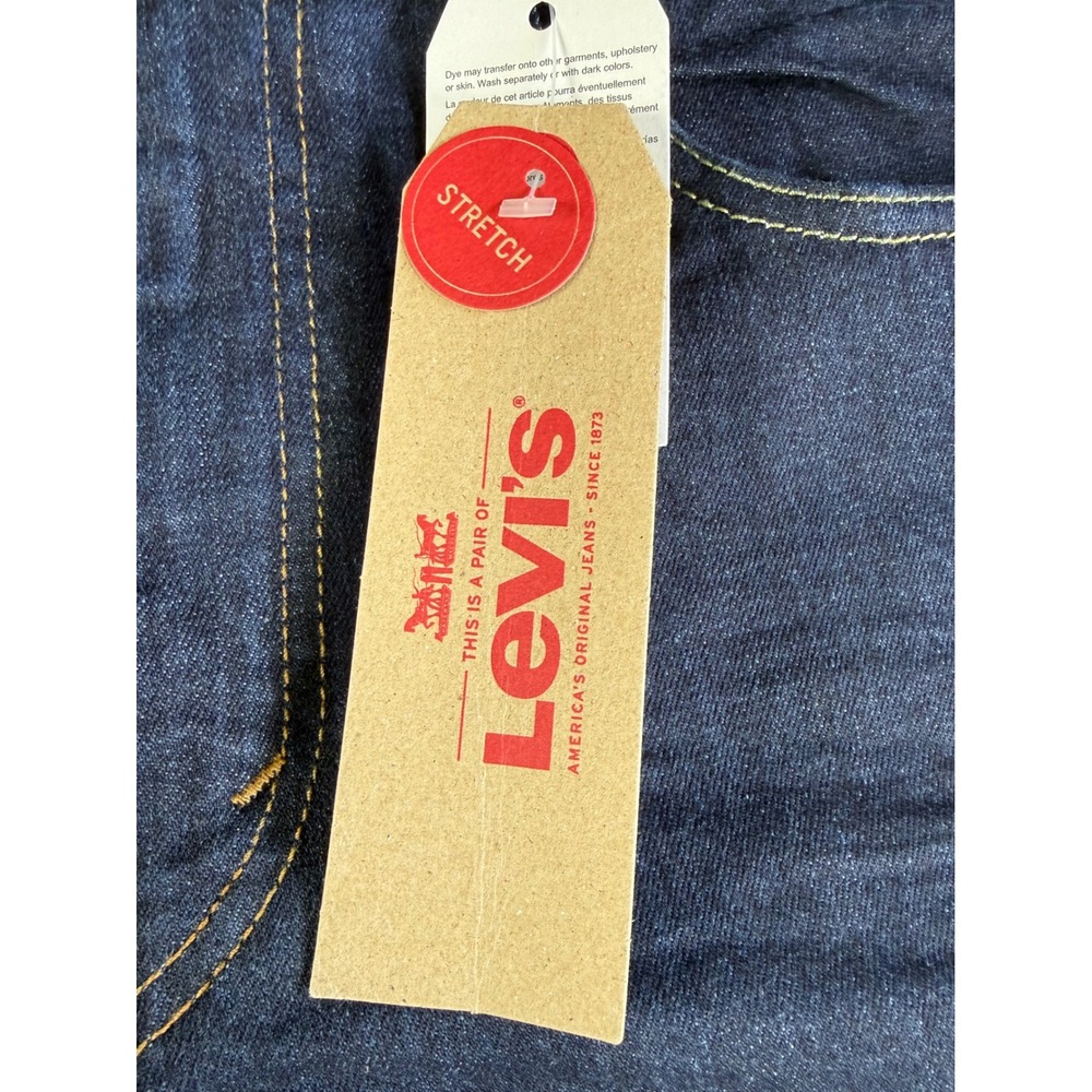 Levis 514 Straight Leg Jeans Mens 34x32 Dark Wash Indigo Stretch - Picture 6 of 12